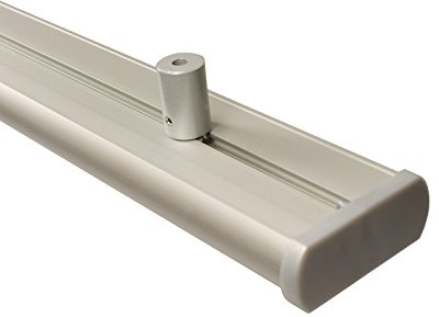 Aluminium Gardinenschiene 3 läufig in alu Silber mit Deckenträgern, 300 cm (2 x 150 cm)