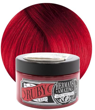 Herman's Amazing Direct Hair Color - Haarfarbe Rot - Semipermanente Haarfarbe - Conditioner Basis Rote Haarfarbe - Haartönung Rot, Rubinrot Haarfarbe - Ruby Red 115 ml