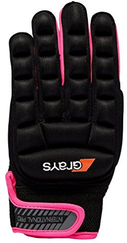 Grays International Pro Left Glove International Pro Handschuhe, Schwarz/Rosa, Größe 2XS