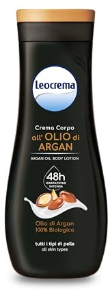 Leocrema - Körpercreme mit Arganöl, reichhaltige Textur und samtig, schnell einziehend, feuchtigkeitsspendend für 48 Stunden, 400 ml