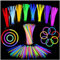 Barras Luminosas Fluorescentes, 100PCS Varitas Luminosas y Conectores Reutilizables Varitas Luminosas Fluorescentes Pulseras Luminosas Para Fiestas Formar Pulseras