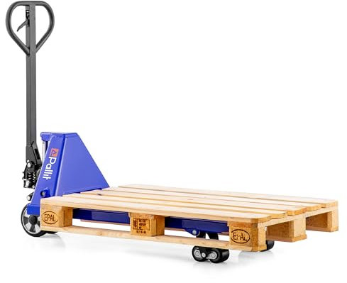 Pallit Hubwagen 2500 kg aus Stahl 1150 mm Gabellänge Five-R Gummirollen Gabelhubwagen Handhubwagen Palettenwagen Blau