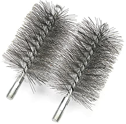 Utoolmart Cepillo de limpieza de tubos de alambre de acero 80 mm de diámetro 160 mm de longitud 2 piezas