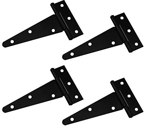 Mirrwin Dreieck Scharniere Dreieck Türscharnier Türscharnier 4 inch Torscharnier Verzinkt Ladenband Kreuzgehänge Türscharnier Schwarz Zum Aufhängen von Schranktüren Gartentüren 4 Stück