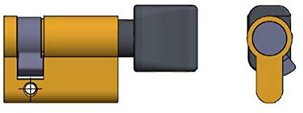 Art. 12403 MEZZO CILINDRO SAGOMATO CON POMOLO Finitura ottone Pomolo in nylon nero; - L - 37 - A - 27 - B - 10 - Finitura - ottone - Tipologia - sagomato