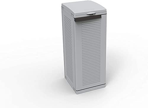 Terry - Ecocab 1, Armadietto per la Raccolta Differenziata, Pattumiera da Interno ed Esterno, in Plastica, Grigio, 34,5x39x88,7