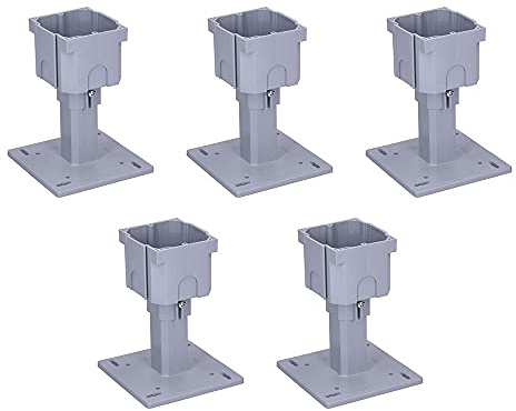 Voxura Teleskop-Gerätedose Schalterdosen Isolierstärke 80-170mm Halterung 68x70x50mm Leitungsführung Außendämmung UP tief universal Grau 5 Stück