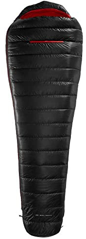 Y by Nordisk V.i.b. 250 L Schwarz - Daunen Leichter Warmer Sommer Daunenschlafsack, Größe 210 cm - RV rechts - Farbe Bla