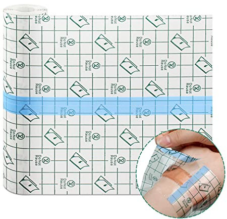 Dyroe Duschpflaster Wasserfest Pflaster Groß Rolle, Tattoo Folie Heilung 15cm*3m, Wasserdicht Transparent Bandage, Second Skin, Medizinisches Klebeband, zum Sport, Duschen