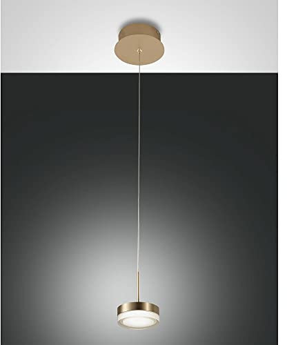 LED Pendelleuchte DUNK, 1x8W, 3000K, IP20, Messing satiniert