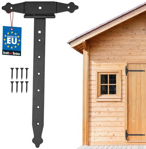 KOTARBAU® Charnière en croix 400 mm - Ferrure de construction - Raccord en bois - Charnière en T - Revêtement par pulvérisation