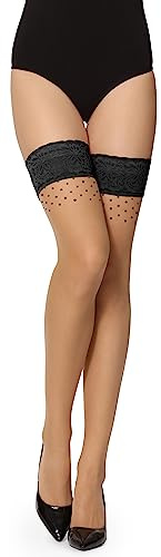 Merry Style Collants sans jarretelles pour femmes avec motif, 20 DEN GI1108, M-L