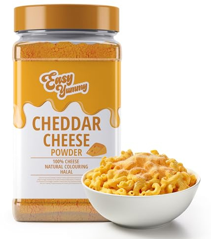 EASY YUMMY - Premium Cheddar Cheese Powder – Versatile Ingredient for Cooking, Baking & Seasoning – Made in Europe from 100% Real Cheese – Long Shelf Life, No Fridge Needed – 300g Jar
