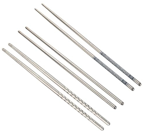 Essstäbchen Wiederverwendbar Spülmaschinenfest 3 Paar Edelstahl Wiederverwendbar Blume Gedruckt Rutschfeste Essstäbchen Geschirr Essstäbchen Niedliche Essstäbchen Wiederverwendbar