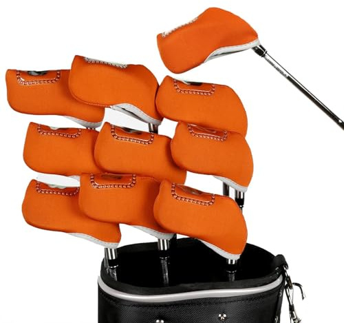 Fundas para cabezas de hierro de golf, cubiertas de hierro para palos de golf | Fundas de hierro visibles transparentes 10 piezas | Fundas de cabeza de golf, cubrecabezas de hierro de varios colores