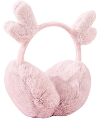 ohrenwärmer-weiß, Damen Ohrenwärmer in Teddyfell Optik, warme kuschlig weiche Winter Ohrenschützer, Earmuffs