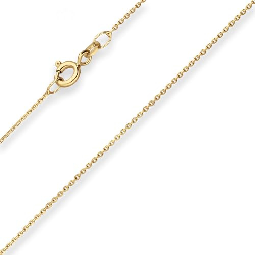 1mm Ankerkette diamantiert Kette Collier Halskette aus 585 Gold Gelbgold 45cm