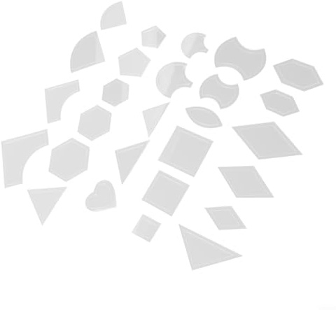 Lot de 54 règles de matelassage pour couture et patchwork - Modèle acrylique transparent avec lignes quadrillées pour une coupe de précision - Accessoires de couture