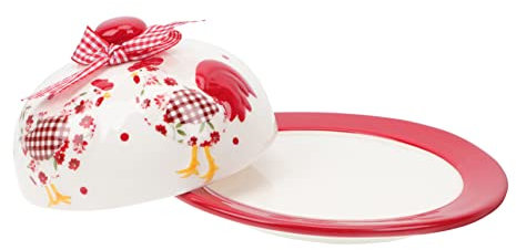 MAGICLULU Delicate Butter Dish Ceramic Plate Food Dish for Butter Storage Tableware Lid for Cookies and Sweets