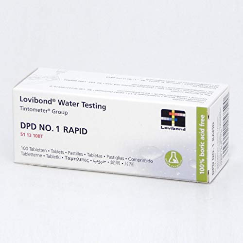 TEST ALL WATER - Lovibond DPD No 1 Rapid Dissolve Tablets | Chlorine & Bromine Testing | Pools, Spas & Hot Tubs | Visual & Comparator Use | Ensures Water Safety & Clarity