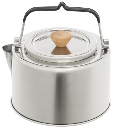 Susoso Bollitore elettrico, 1 l, in acciaio inox, autoportante, con apertura di ventilazione, tempo di cottura 3-5 minuti, per campeggio, 14 x 9,2 cm, argento