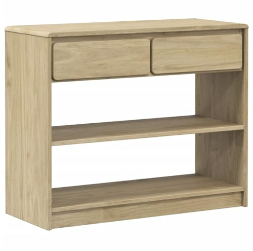 Tomostar Table Console, Console Meuble Table d'entrée de Couloir SAUDA chêne 89,5x36,5x73 cm Bois de pin Massif
