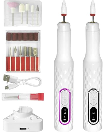 Machine à percer à ongles électrique - Fichier à ongles électrique | 15 000 tours/Min Set Pour Acrylique Et Castrne | Outil De Manucure Réglable à 3 vitesses Pour Modéliser, Polisser, Broyer | A C