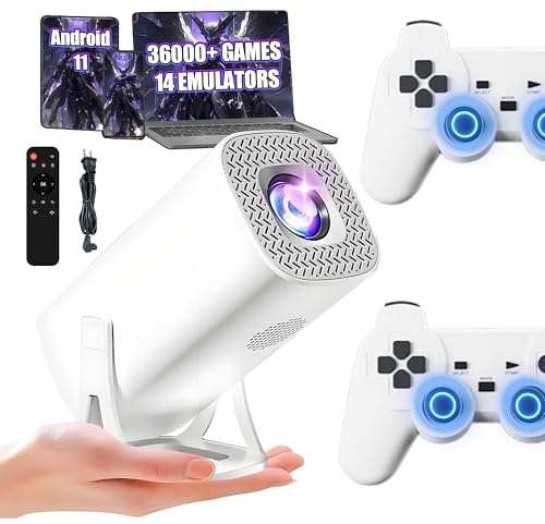 S40 Max Videoprojecteur Projecteur Video 36000+ Jeux 14 Émulateurs,Projecteur Intelligents Android 11 avec manettes sans Fil,Auto Keystone,WiFi 2,4G+5G & BT,Retroprojecteur pour Home Cinéma/Jeux
