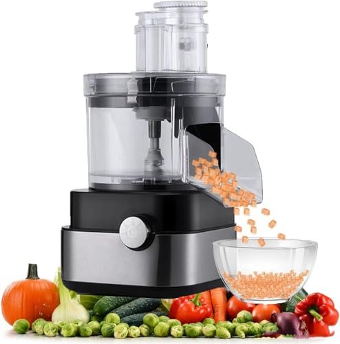 Cortador eléctrico de verduras, rallador profesional 5 en 1, capacidad de 5000 ml, 2 ajustes de velocidad, protección contra sobrecalentamiento para hogares y restaurantes