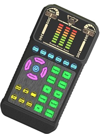 FANSHINUO 1. Tarjeta de sonido USB de alta calidad para transmisión en vivo y podcasting con cancelación de ruido de grado de estudio multidispositivo PC/equipo de podcast móvil
