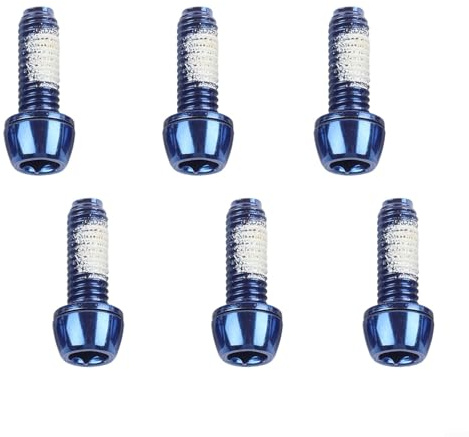 Bicycle Disc Brake Caliper Fixing Bolts M6x18mm 6pcs, Steel Screws Designed for Stable Fastening and Reduced Component Stress (Blue)