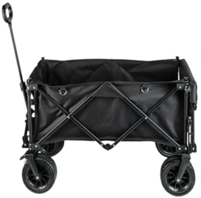 Outdoor Camping Klappwagen Picknick Angeln Handbetriebener Kleiner Anhänger Buche Eierrolle Tischwagen Trolley Warenkorb(B)