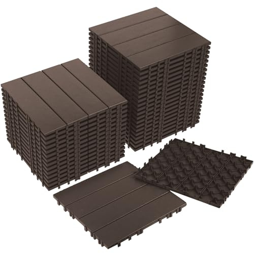 Neoaider 36 piastrelle ad incastro in plastica, 30,5 x 30,5 cm, 30,5 mq, pavimenti impermeabili per esterni per tutte le stagioni, piastrelle per pavimenti del patio, per giardino, veranda, piscina