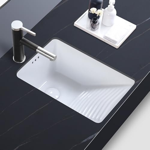 Lavadero Multifuncional de Cerámica con Tabla de Lavar, Lavabo Sobre Encimera para Baños, Balcones, Lavanderías y Garajes(46x50cm/18x20in)