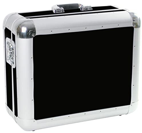 ROADINGER Plattenspieler-Case Tour ALU schwarz | Flightcase für einen Plattenspieler (bis 450 mm Breite)