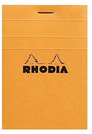 Rhodia 11200C Notizblock (DIN A7, 7,4 x 10,5 cm, geheftet, kariert, 80 Blatt) 1 Stück orange