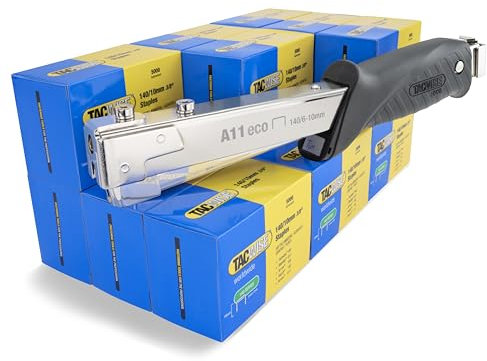 Tacwise 1185 A11 Hammertacker mit 75.000 x 140/10mm Heftklammern, Verwendet Heftklammern des Typs 140/6 -10mm