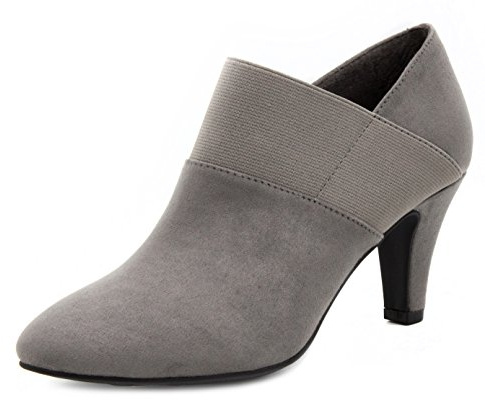 LONDON FOG Womens Bobbie Heel Ankle Booties Grey 7