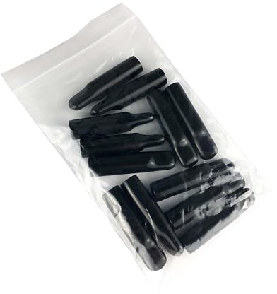 We Can Source It Ltd – Black Plastic Flow Pourer Dust Caps – Speed Pourer Covers with Protective Design – Fits Standard Spouts – Durable & Easy to Use – Perfect for Bars & Home - Pack of 12