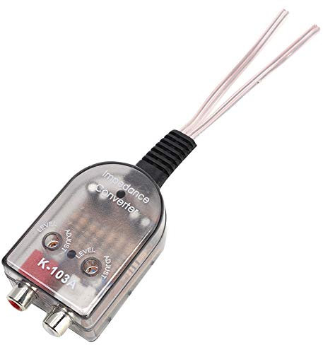 KIMISS Convertitore audio alta a bassa frequenza, altoparlante regolabile per stereo per auto ABS Convertitore di impedenza audio alta a bassa linea
