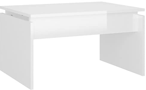 vidaXL Salontafel 68x50x38 cm bewerkt hout hoogglans wit