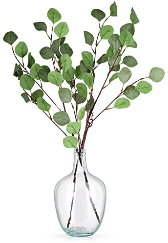 Bfttlity Clear Glass Vase Tall Farmhouse Vase for Branches Glass Vases for Centerpieces in Home Decoration (S)