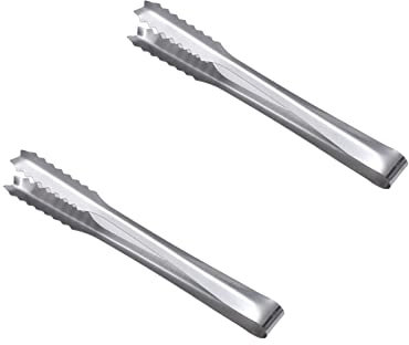 2 Stück Edelstahl Eiszange Set,Homgaty Eiszange Set,Mini Edelstahl Zuckerzange Candybar Zangen, Servierzange Küchenzange für Bar Hochzeit Party Grill Büfett Picknick