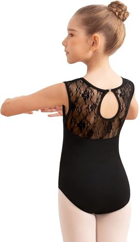 Mulnall Girls Lace Cap Sleeve Dance Leotard for Ballet, Toddler Big Little Girls Gymnastics Dancewear(6036-06-XXL)