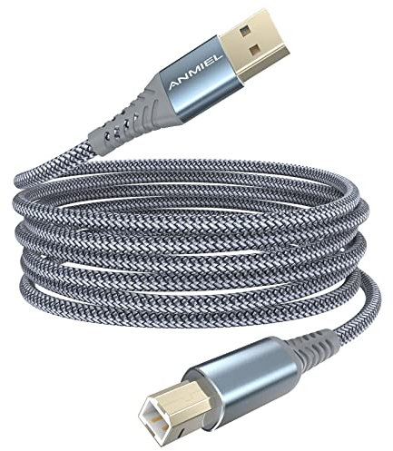 ANMIEL USB-Druckerkabel 3M USB-Druckerkabel Premium Durable USB 2.0 Typ A männlich zu B männlich Scanner Kabel High-Speed-Drucker-Kabel für HP, Canon, Dell, Epson, Lexmark, Xerox und mehr