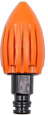 Hsthe Sea Buse de Nettoyage des égouts la fusée à Eau, buse de Nettoyeur Haute Pression d'égout, buse d'eau de Nettoyage de vidange à connecteur Rapide, Convient au Tuyau d'arrosage (Orange)