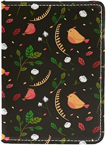 Reisepasshülle für Damen und Herren, Reisepasshülle, Reisepasshülle, Reisedokumente, Organizer, braunes Blatt, Mehrfarbig, 10x14cm/4x5.5 in