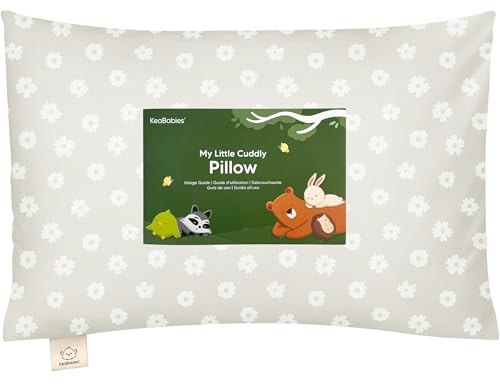KeaBabies Toddler Pillow with Pillowcase - 13x18 My Little Cuddly Kids Travel Pillows for Sleeping, Nap, Viscose from Bamboo Nursery Pillowcase, Soft & Breathable, Toddler 2-5 Years Old (Meadow)