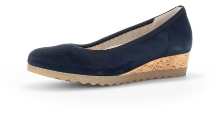 Gabor Damen Keilpumps, Frauen Absatzschuhe,Moderate Mehrweite (G),Keilabsatz,Wedge-Heel,klassisch,elegant,büro,Dark-Blue (Kork),40 EU / 6.5 UK