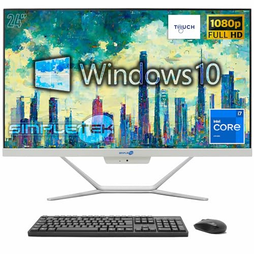 SIMPLETEK - PC All In One Touch | Intel Core i7 6° Gen | Windows 10 Pro | 8GB RAM SSD 120GB | Webcam 2K Integrata | Schermo Touchscreen | BT 5.2